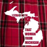 I Stand With That Woman From Michigan Men's Flannel Plaid Pajama Pants thumb 2