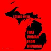 I Stand With That Woman From Michigan Santa Hat thumb 1