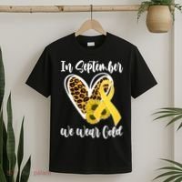 In Septemeber We Wear Gold Childhood Cancer T-Shirt thumb 2
