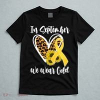 In Septemeber We Wear Gold Childhood Cancer T-Shirt thumb 5