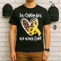 In Septemeber We Wear Gold Childhood Cancer T-Shirt thumb 6