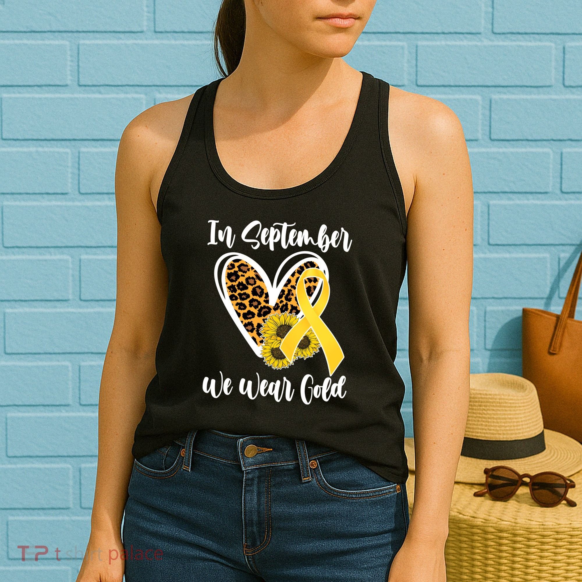 In Septemeber We Wear Gold Childhood Cancer Women's Tank Top