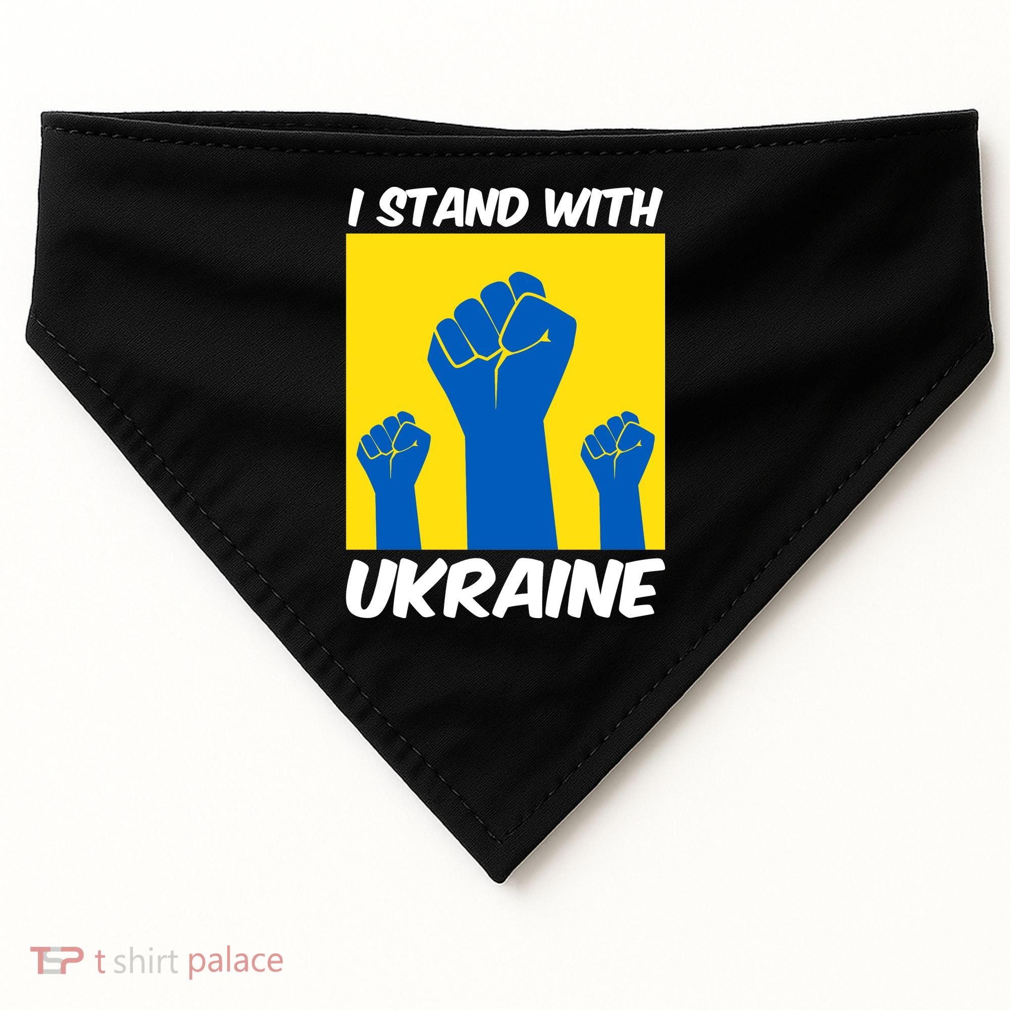 I Stand With Ukraine Fist USA-Made Doggie Bandana