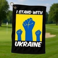 I Stand With Ukraine Fist Golf Towel thumb 1