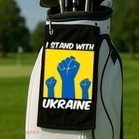 I Stand With Ukraine Fist Golf Towel thumb 2