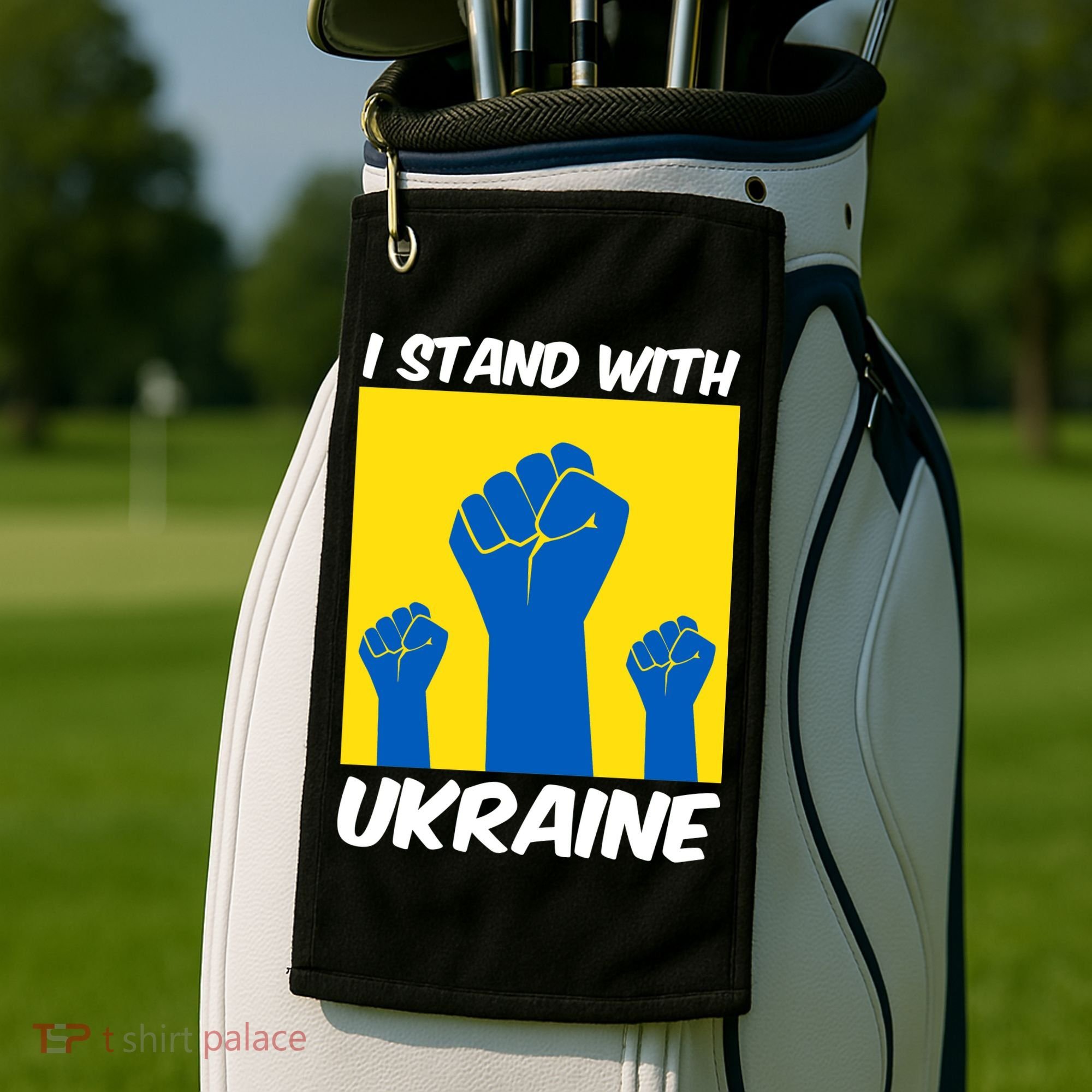 I Stand With Ukraine Fist Golf Towel
