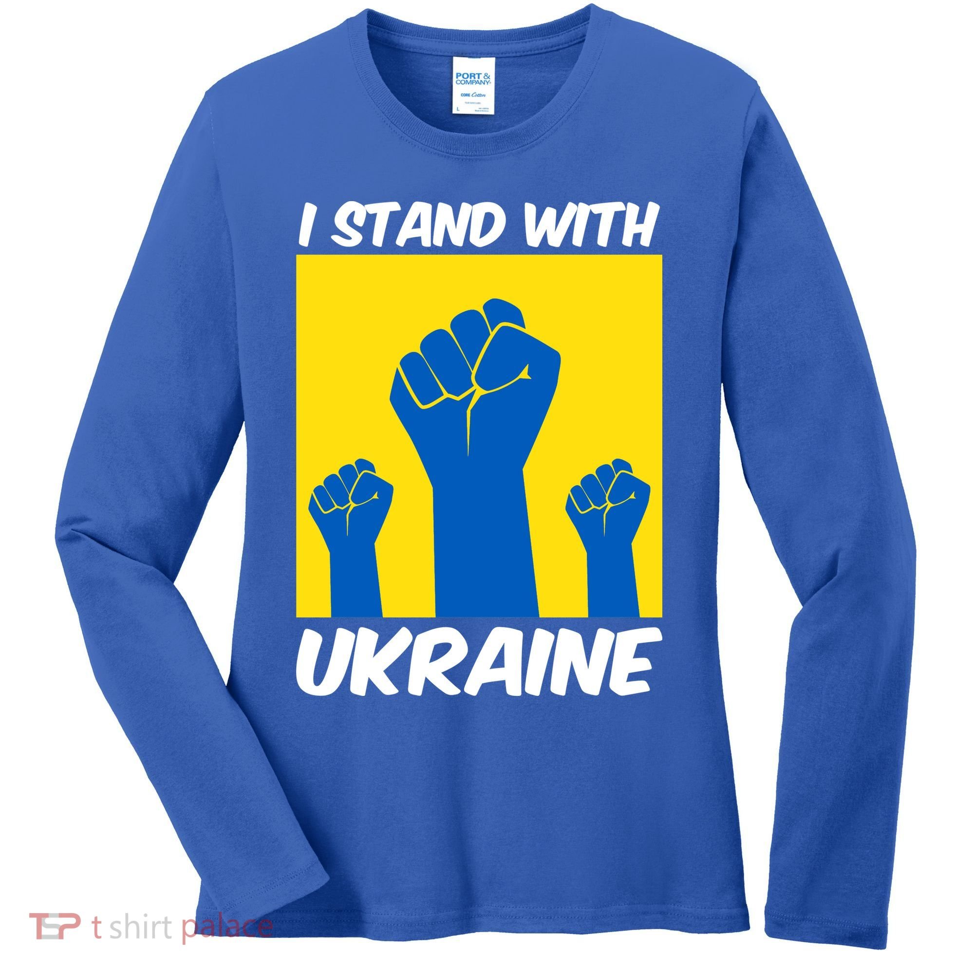 I Stand With Ukraine Fist Women's Long Sleeve Shirt