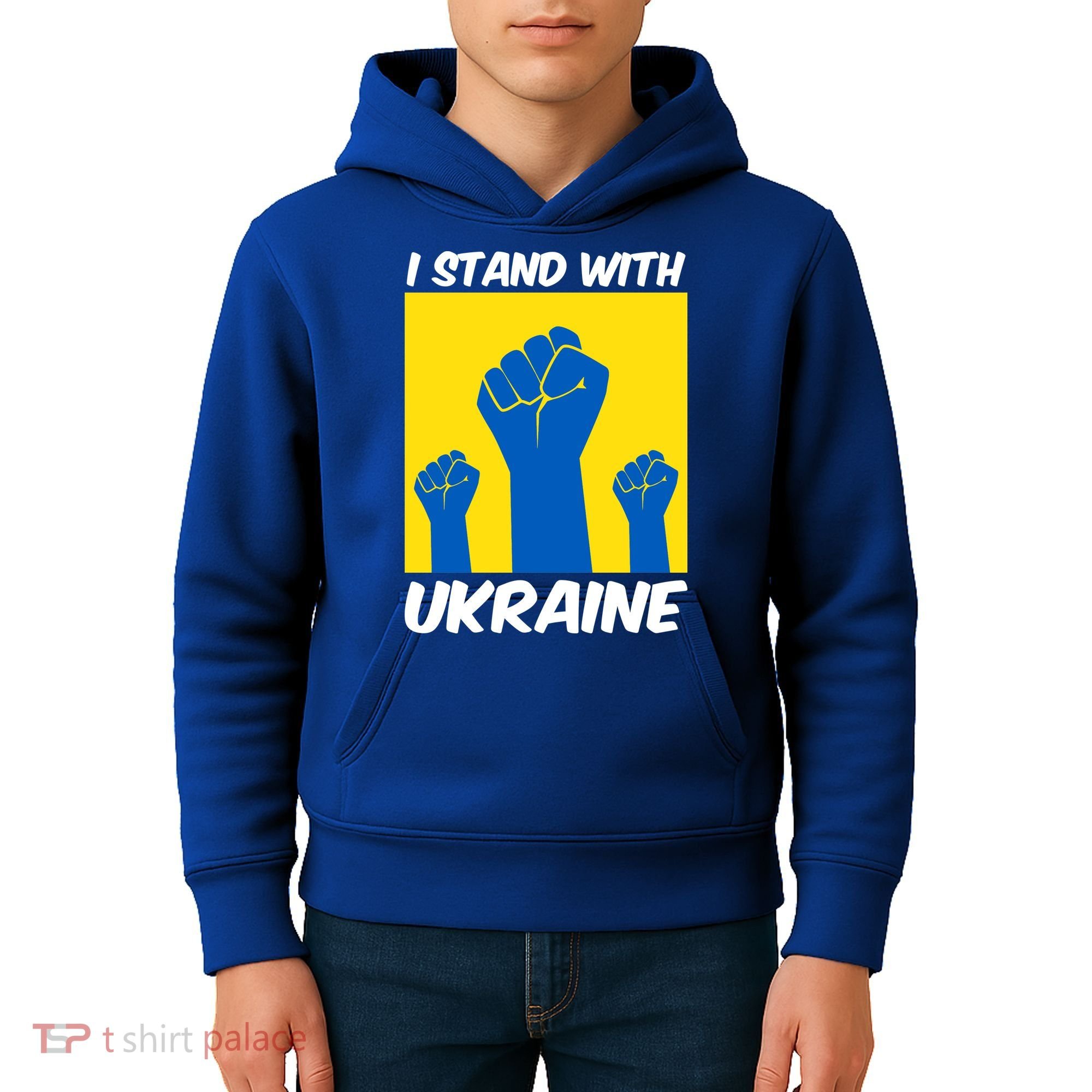 I Stand With Ukraine Fist Kids Hoodie