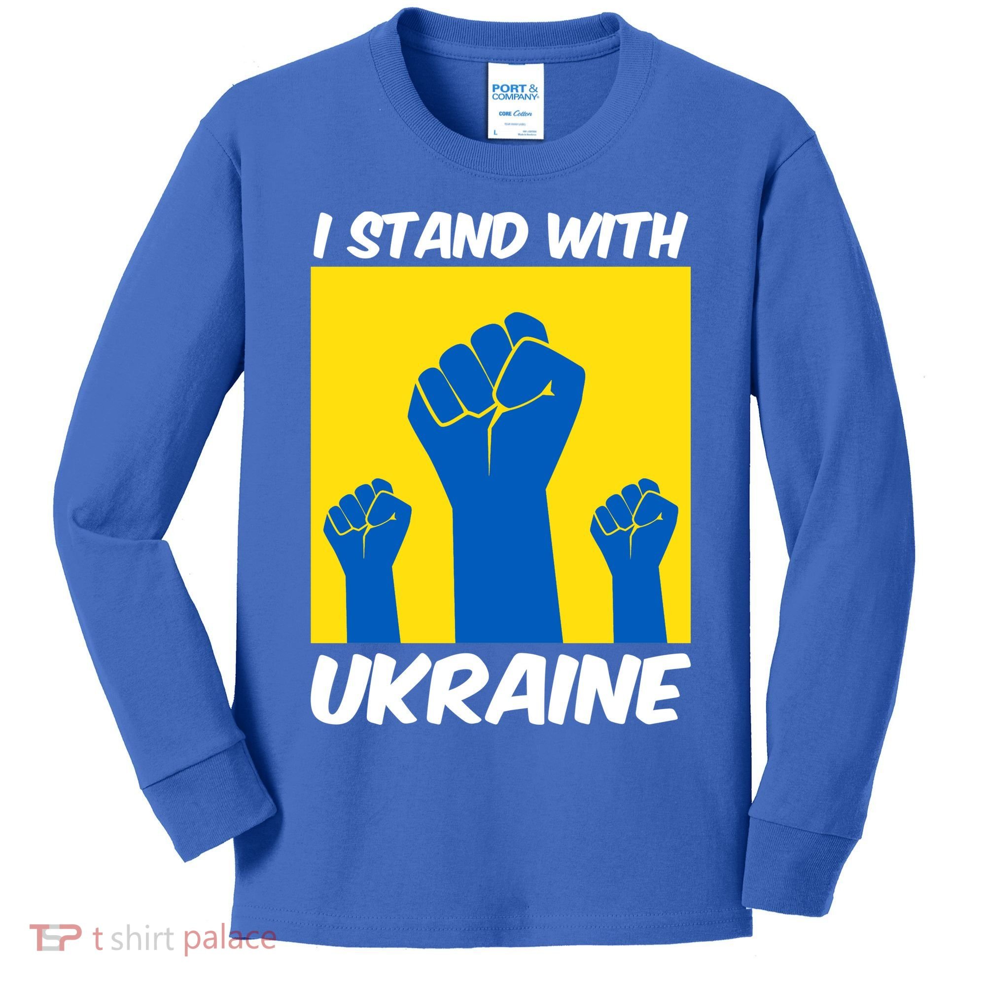 I Stand With Ukraine Fist Kids Long Sleeve Shirt