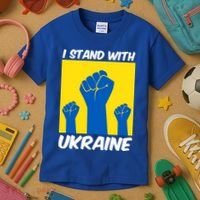 I Stand With Ukraine Fist Kids T-Shirt thumb 3