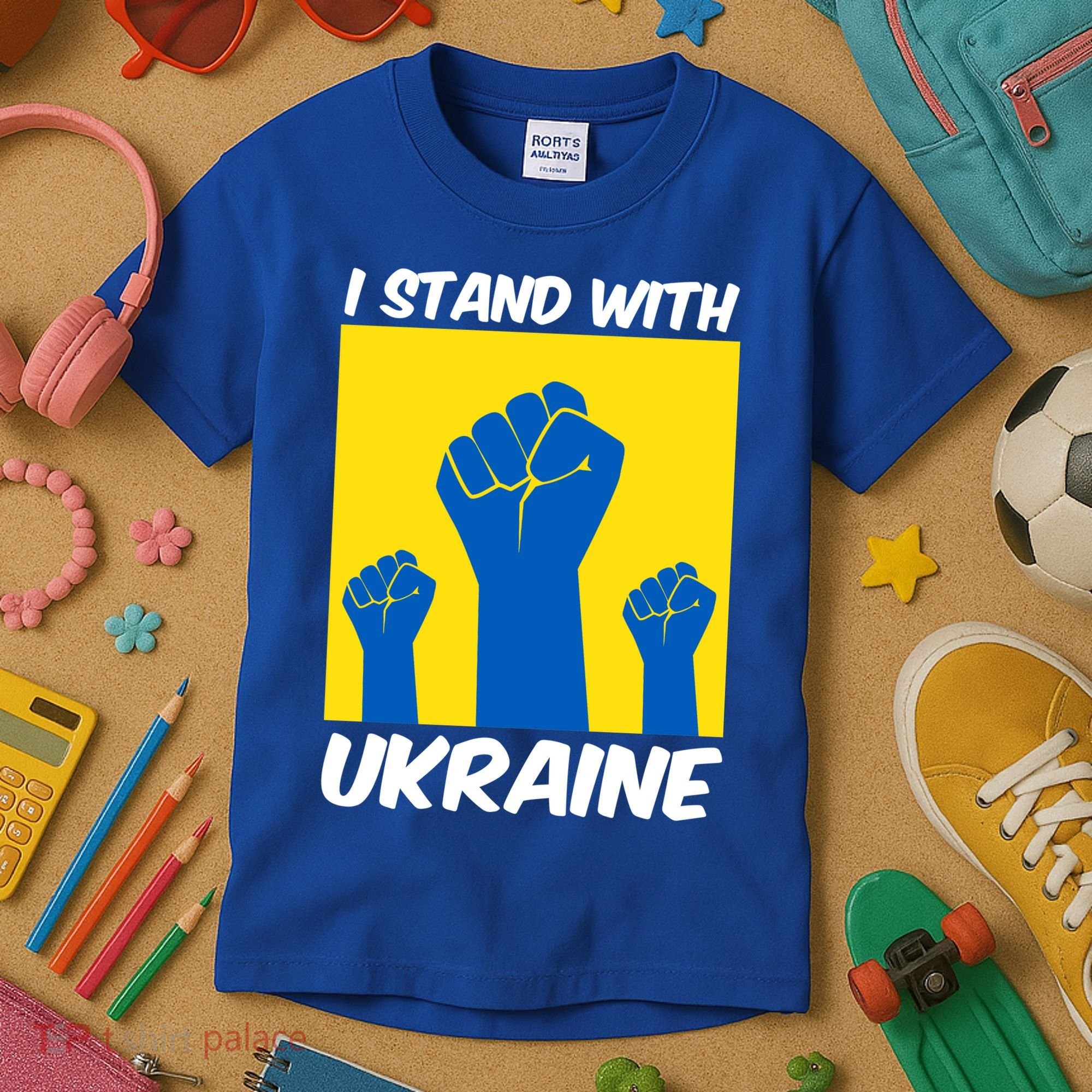 I Stand With Ukraine Fist Kids T-Shirt