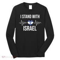 I Stand With Israel Patriotic Israel Heart Flag Long Sleeve Shirt thumb 0