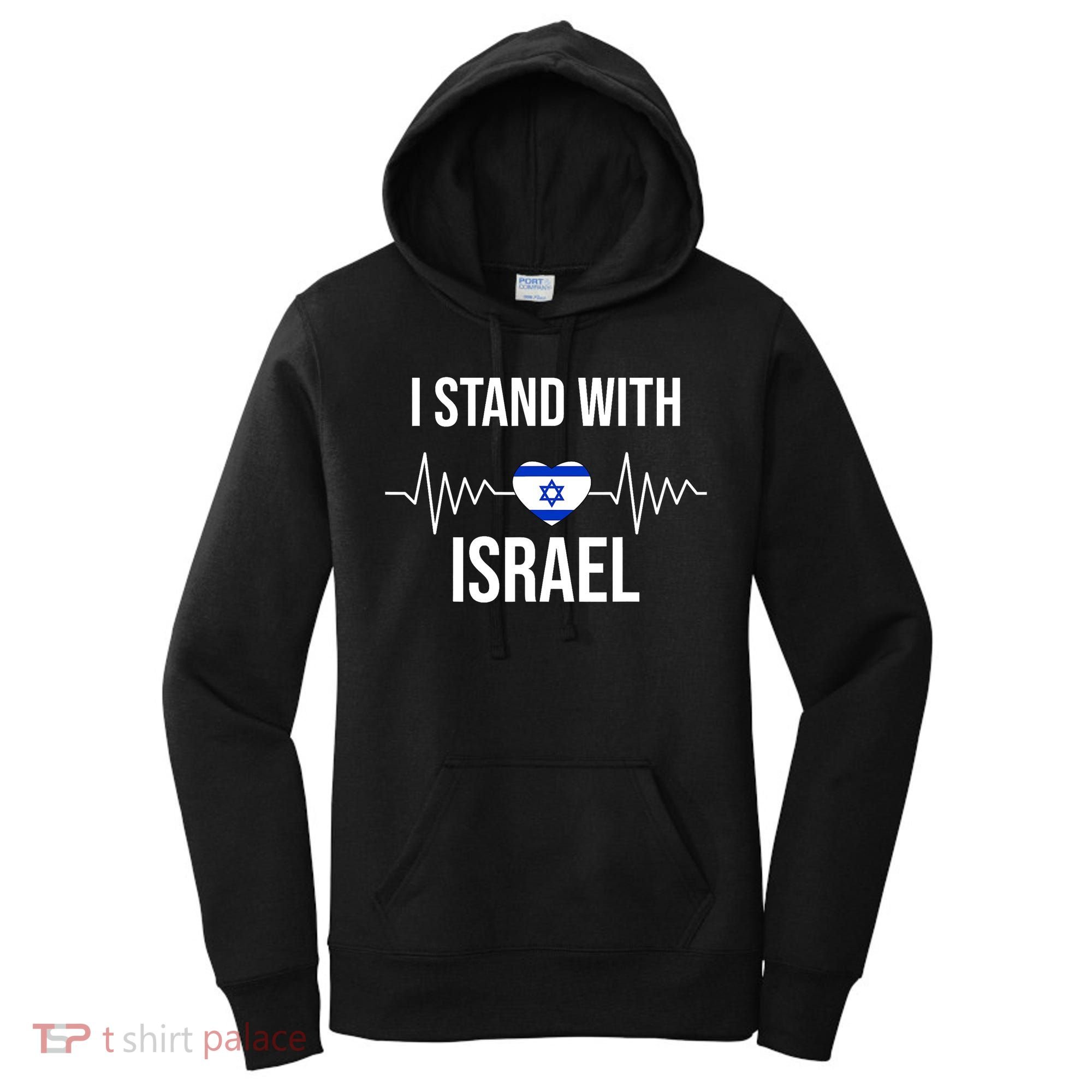 I Stand With Israel Patriotic Israel Heart Flag Women's Hoodie