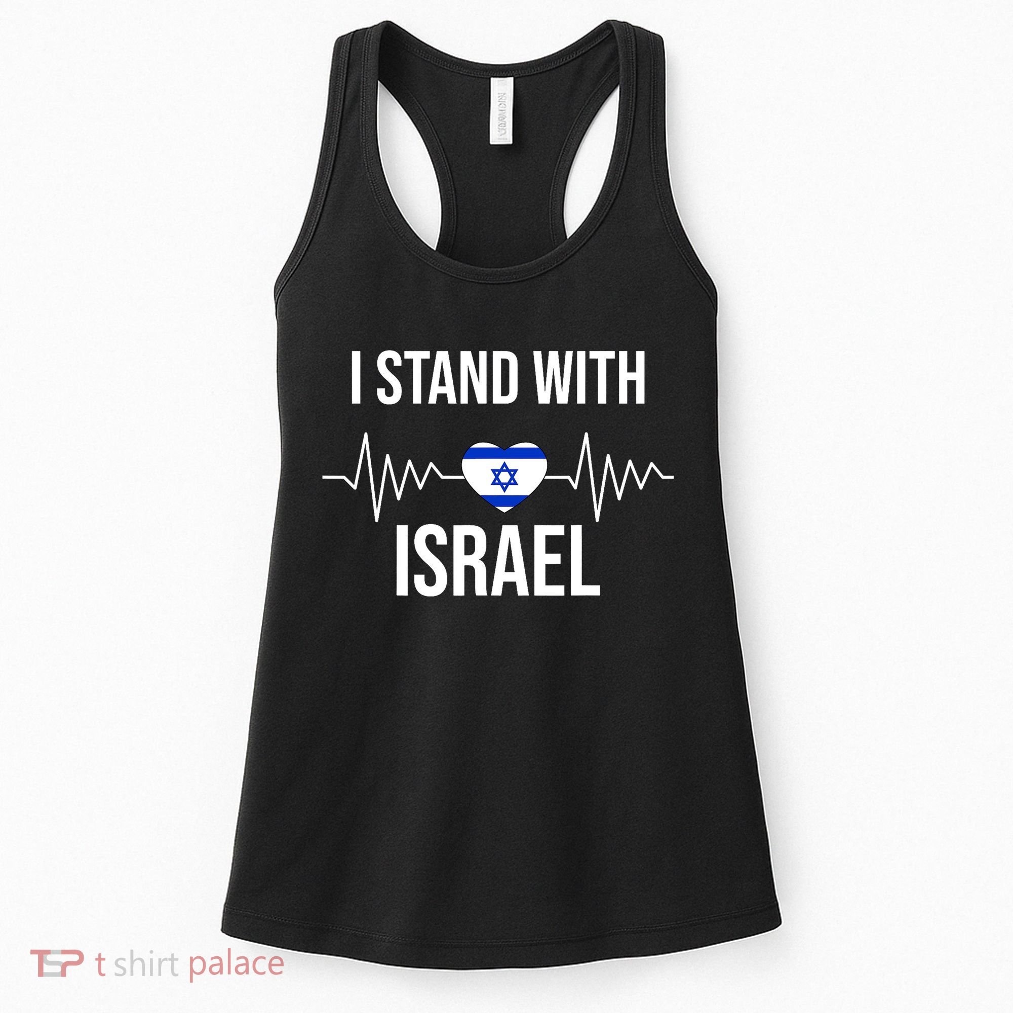 I Stand With Israel Patriotic Israel Heart Flag Women's Tank Top