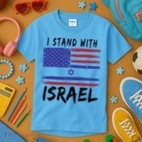 I Stand With Israel Support Israel Kids T-Shirt thumb 3