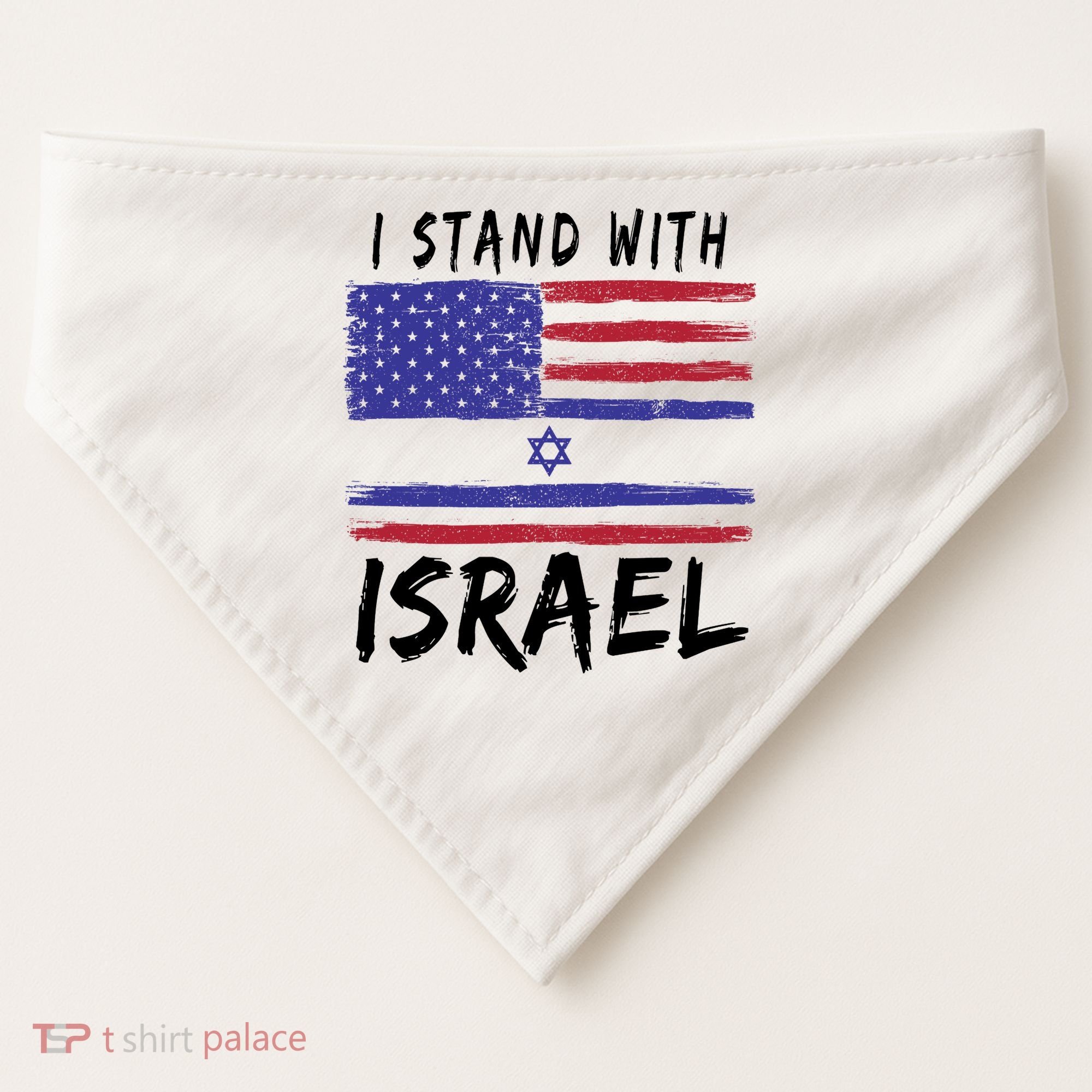 I Stand With Israel Support Israel USA-Made Doggie Bandana
