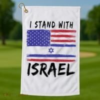 I Stand With Israel Support Israel Golf Towel thumb 1