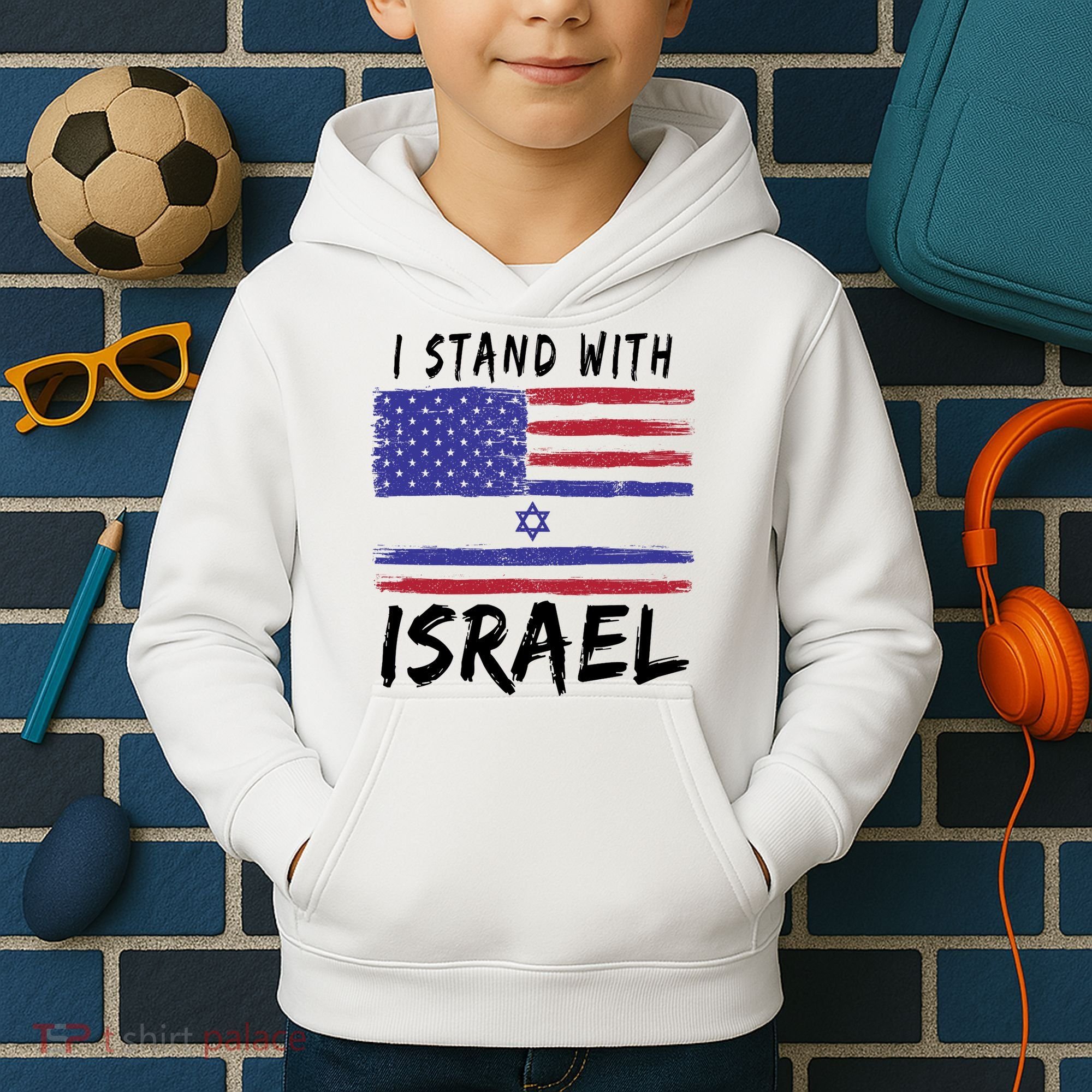 I Stand With Israel Support Israel Kids Hoodie