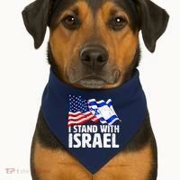 I Stand With Israel Israeli Pray For Israel USA-Made Doggie Bandana thumb 1