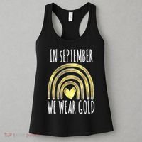In September We Wear Gold Childhood Cancer Rainbow Women's Tank Top thumb 3