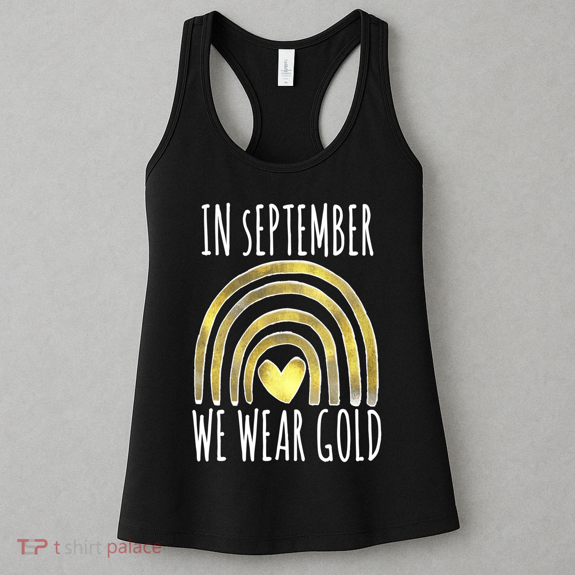 In September We Wear Gold Childhood Cancer Rainbow Women's Tank Top