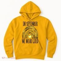 In September We Wear Gold Childhood Cancer Rainbow Hoodie thumb 0