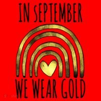 In September We Wear Gold Childhood Cancer Rainbow Santa Hat thumb 1