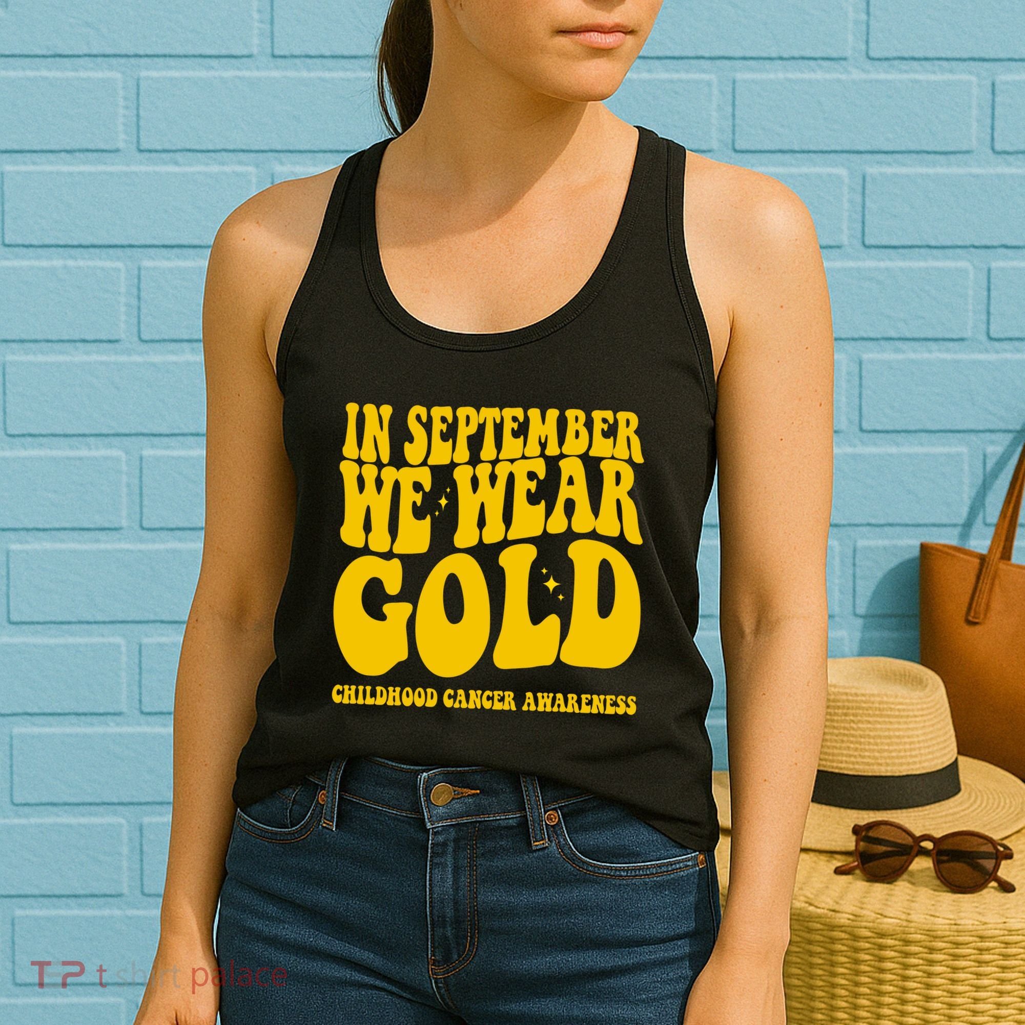 In September We Wear Gold Childhood Cancer Awareness Women's Tank Top