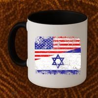I Stand With Israel Pray For Israel Us Israel Flag Coffee Mug thumb 2