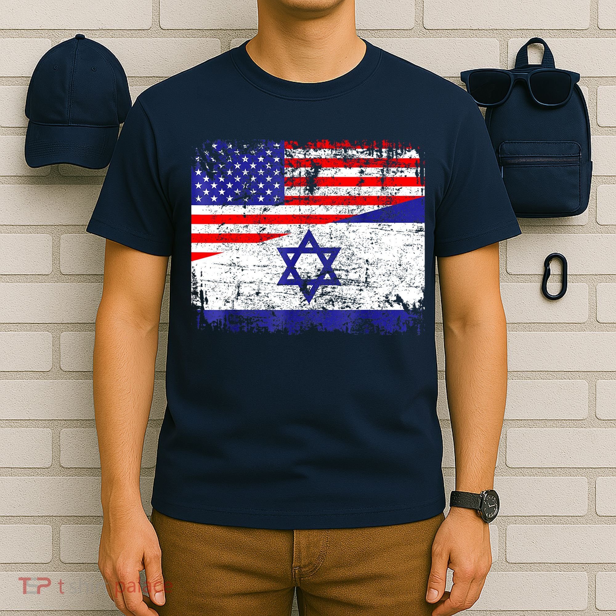 I Stand With Israel Pray For Israel Us Israel Flag T-Shirt