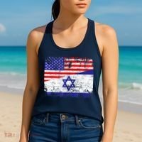 I Stand With Israel Pray For Israel Us Israel Flag Women's Tank Top thumb 2
