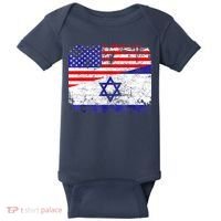 I Stand With Israel Pray For Israel Us Israel Flag Baby Bodysuit thumb 0