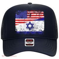 I Stand With Israel Pray For Israel Us Israel Flag Hat thumb 0
