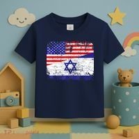 I Stand With Israel Pray For Israel Us Israel Flag Toddler T-Shirt thumb 3