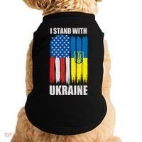 I Stand With Ukraine Painted USA Ukrainian Flags Doggie Tank thumb 0