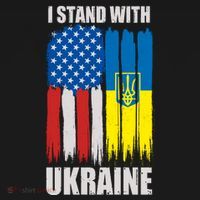 I Stand With Ukraine Painted USA Ukrainian Flags Women's Hoodie thumb 2