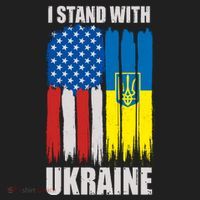 I Stand With Ukraine Painted USA Ukrainian Flags Hat thumb 2