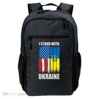 I Stand With Ukraine Painted USA Ukrainian Flags Backpack thumb 0