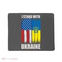 I Stand With Ukraine Painted USA Ukrainian Flags Mousepad thumb 0
