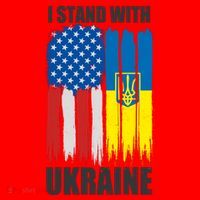 I Stand With Ukraine Painted USA Ukrainian Flags Santa Hat thumb 1