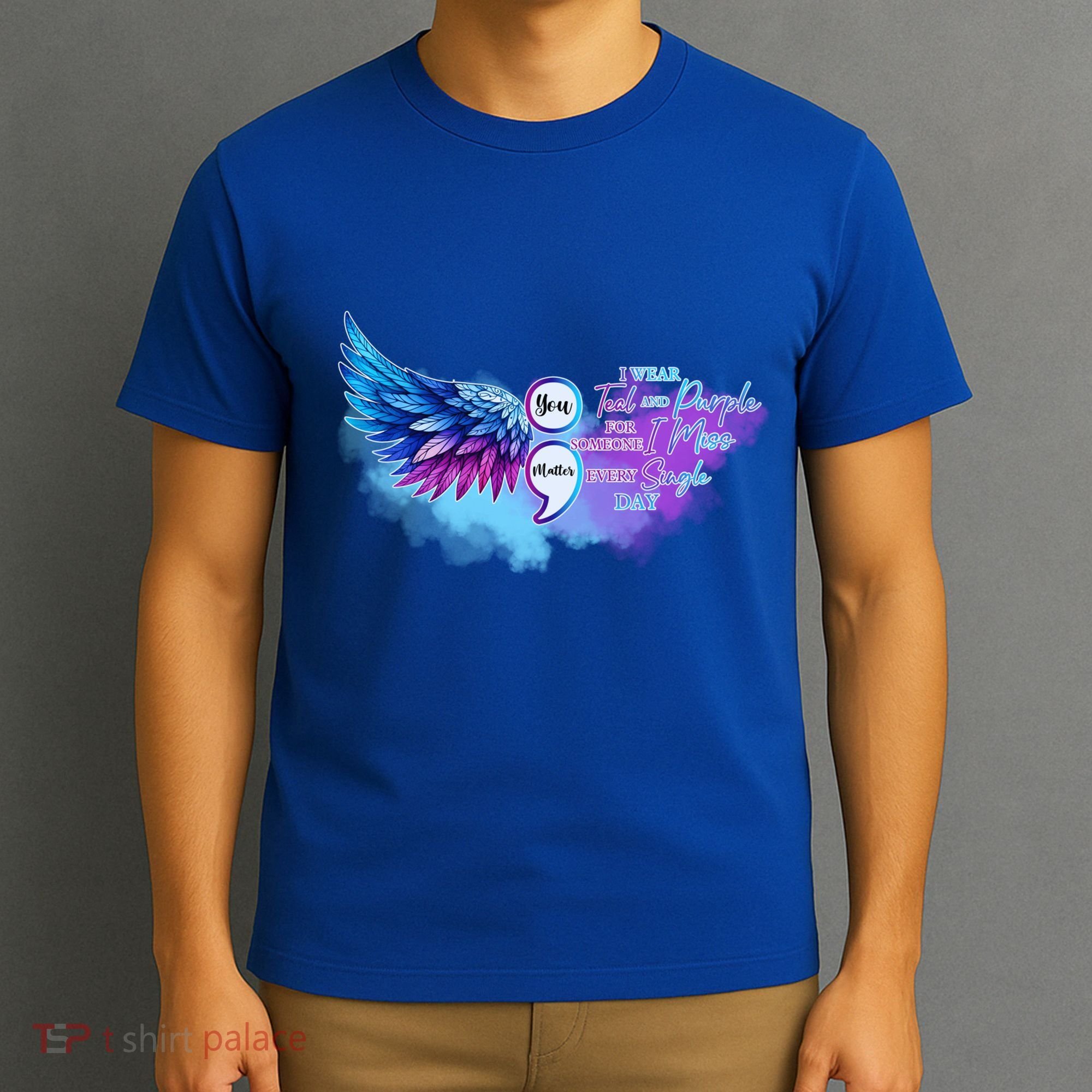 In September We Wear Teal And Purple Ribbon Suicide Prevention Gift T-Shirt