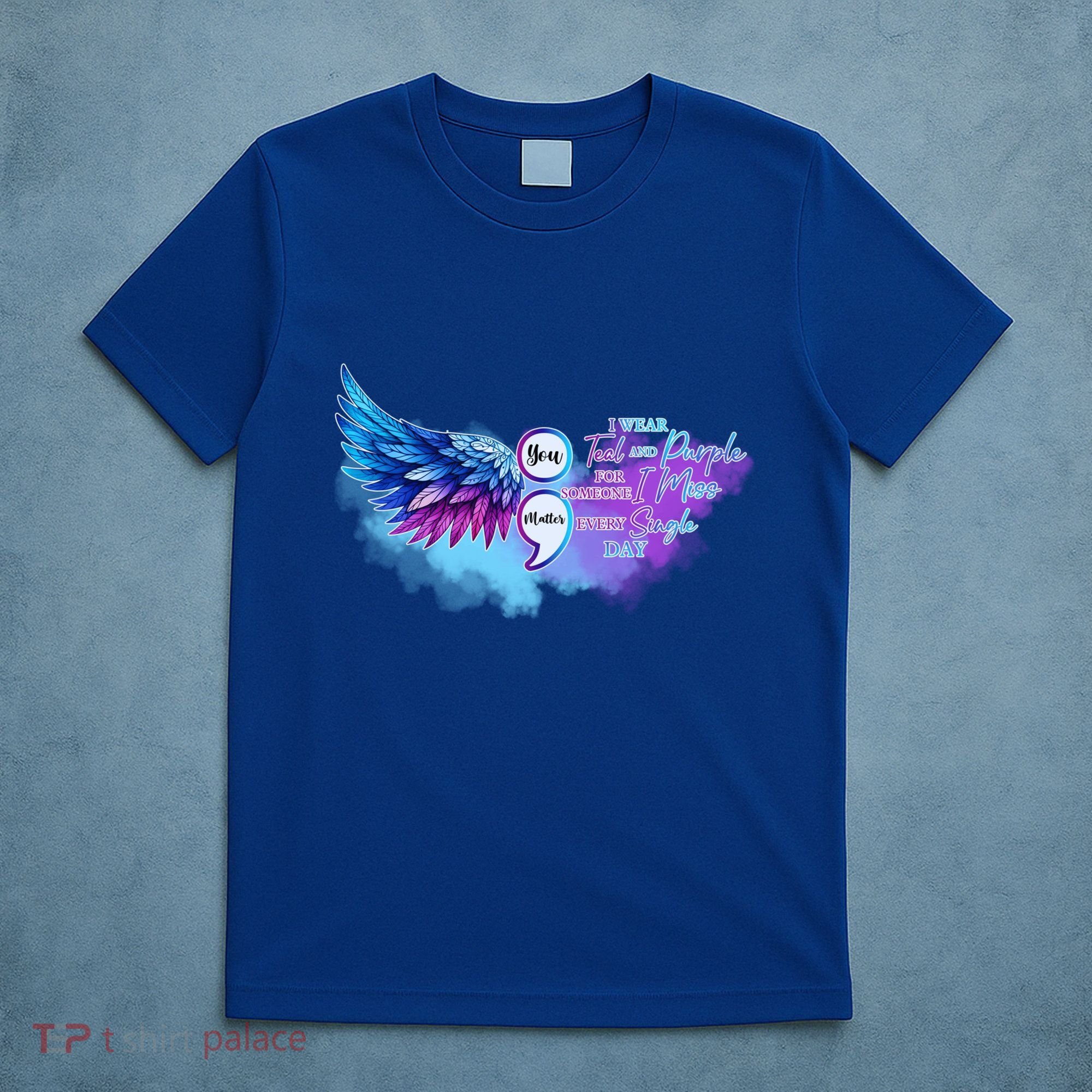 In September We Wear Teal And Purple Ribbon Suicide Prevention Gift T-Shirt