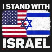 I Stand With Israel Usa American Flag With Israel Flag T-Shirt thumb 7