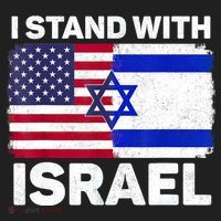 I Stand With Israel Usa American Flag With Israel Flag Beanie thumb 2