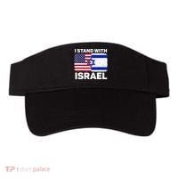 I Stand With Israel Usa American Flag With Israel Flag Visor thumb 0