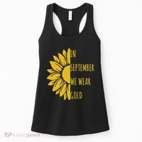 In September We Wear Gold Childhood Cancer Sunflower Women's Tank Top thumb 0
