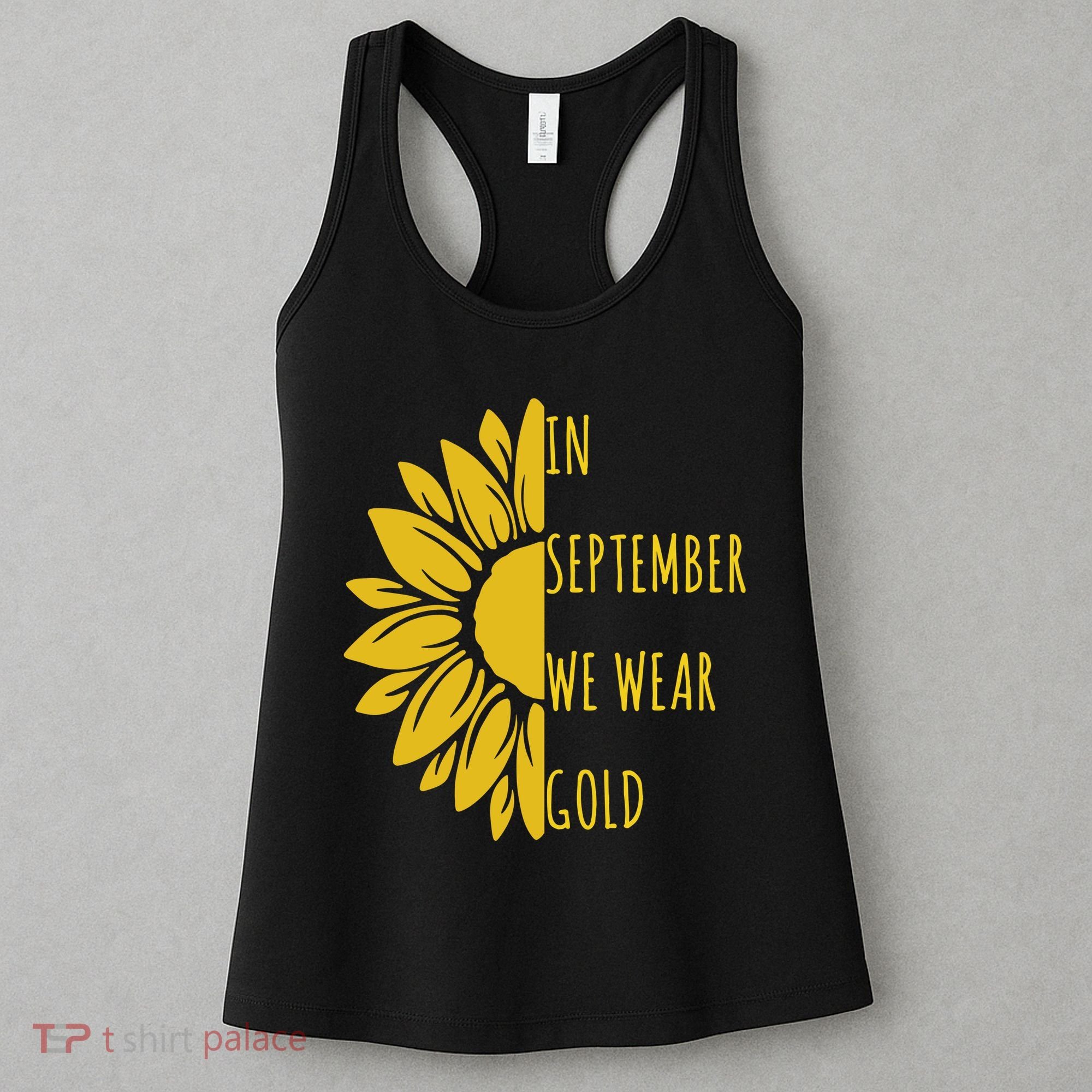 In September We Wear Gold Childhood Cancer Sunflower Women's Tank Top