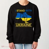 I Stand With Ukraine Map Women's Sweatshirt thumb 0