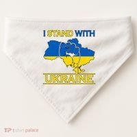 I Stand With Ukraine Map USA-Made Doggie Bandana thumb 0