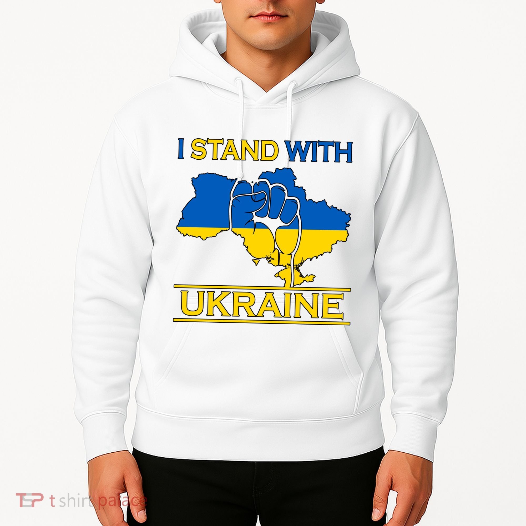 I Stand With Ukraine Map Hoodie